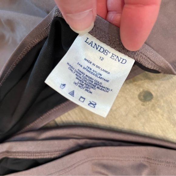 Lands' End Tankini Set - Wired Braided Top Sz 8 & Bottom Size 12 Mauve/Wine - Picture 10 of 10